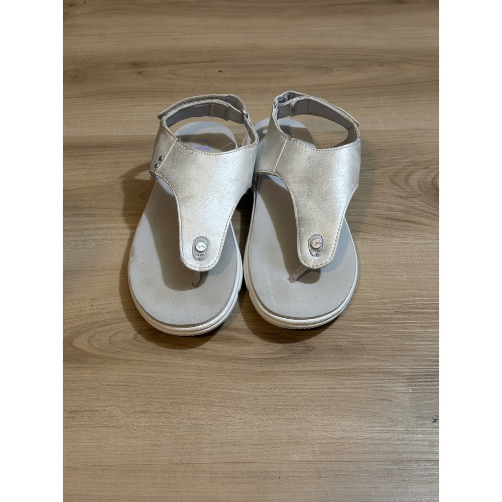 Ryka Margo Sandals Womens 6.5W Silver Metallic Thong Slingback Comfort Walking - Picture 2 of 7